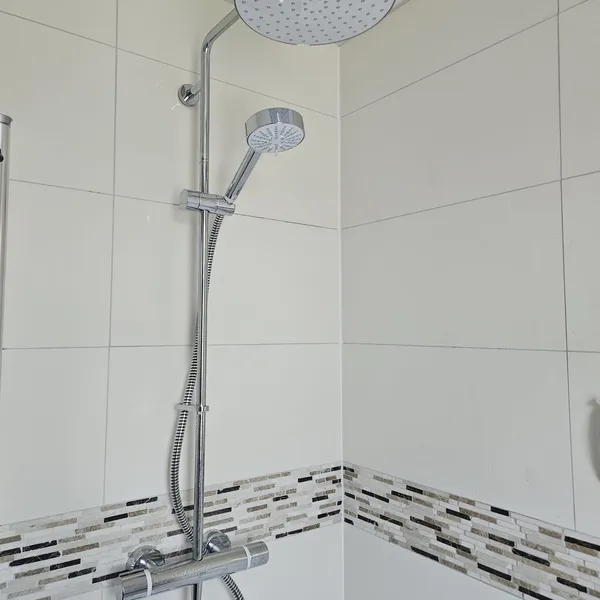 Chrome thermostatic rainfall shower fitted in Coventry