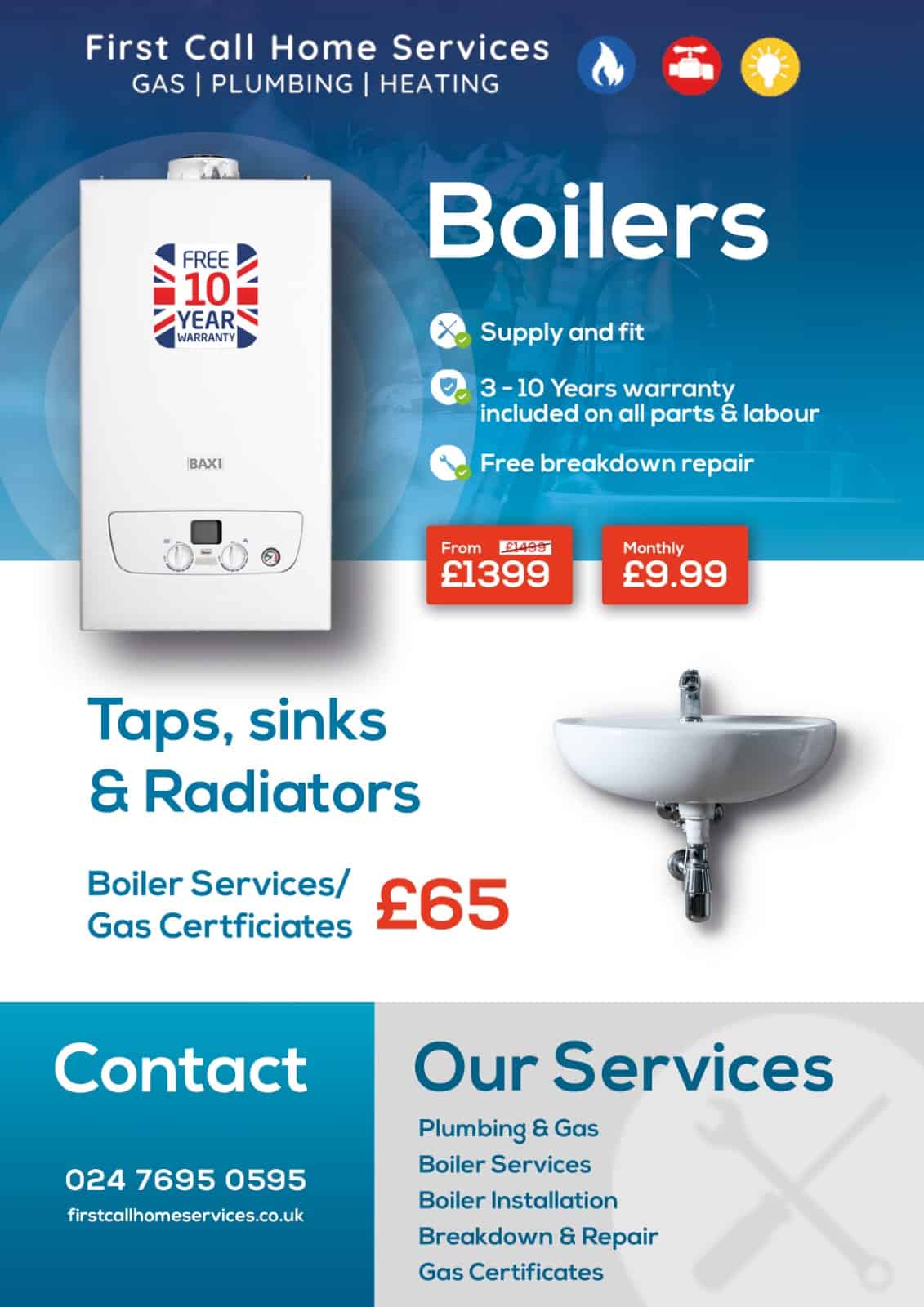 Plumber Nuneaton 24/7 Emergency Plumbing Nuneaton FCHS